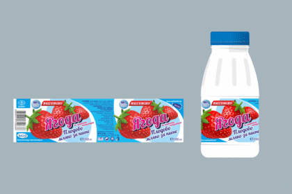 Inter D Strawberry Milk label design