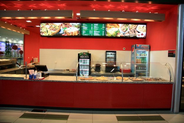 Illuminated acrylic menu for Pizza Verdi