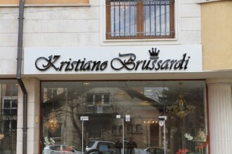 Illuminated acrylic channel letters - Kristiano Brussardi