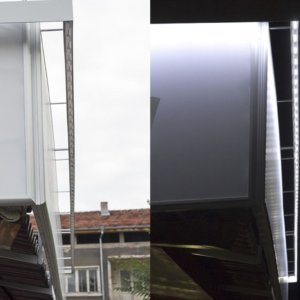 Изнесено LED осветление на рекламна табела с винил