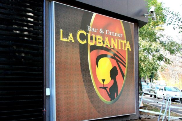 Attractive illuminated sign for La Cubanita, Sofia