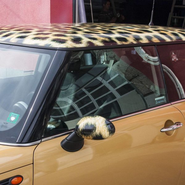 Mini Cooper with a unique vehicle branding Mini Cooper with a unique vehicle branding