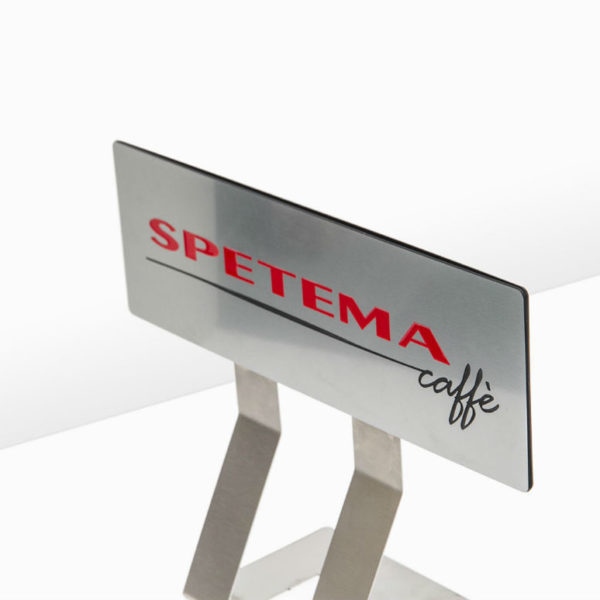 Рекламна стойка от плексиглас и неръждавейка, Spetema caffe Рекламна стойка от плексиглас и неръждавейка, Spetema caffe
