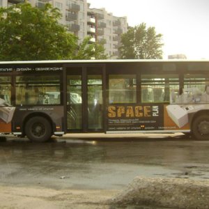 Рекламно брандиране на автобус Space Plan Рекламно брандиране на автобус Space Plan