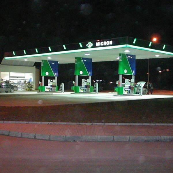Бензиностанция Micron, светеща външна реклама Бензиностанция Micron, светеща външна реклама