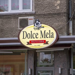 Dolce Mela sign with LED lighting Dolce Mela sign with LED lighting