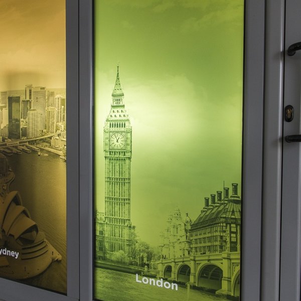 RewardGetaway_Frost Reward Gateway - Windows and doors branding with frosted film