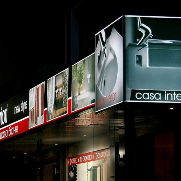 12 meters-long illuminated sign – Casa Interiori