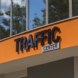 Black acrylic letters Traffic SOT center Black acrylic letters Traffic SOT center