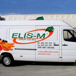 Облепяне на бус с рекламно фолио на Елис М Фрут