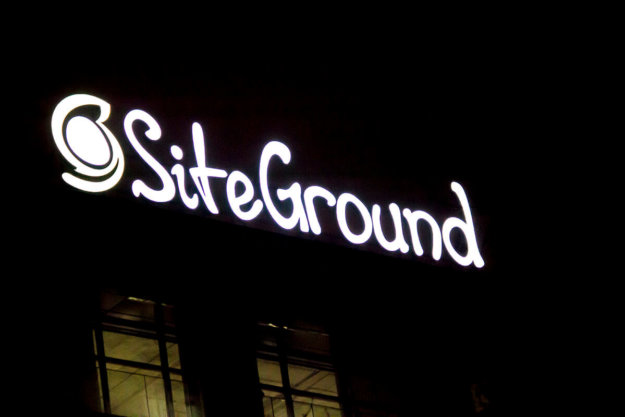 Site Ground Channel letters nighttime