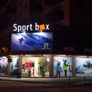 Illuminated channel letters for Sport Box