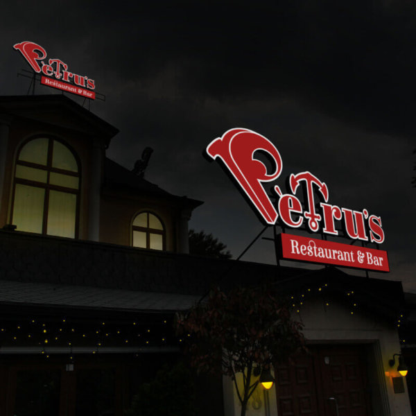 Illuminated acrylic channel letters for Petrus Sofia Illuminated acrylic channel letters for Petrus Sofia