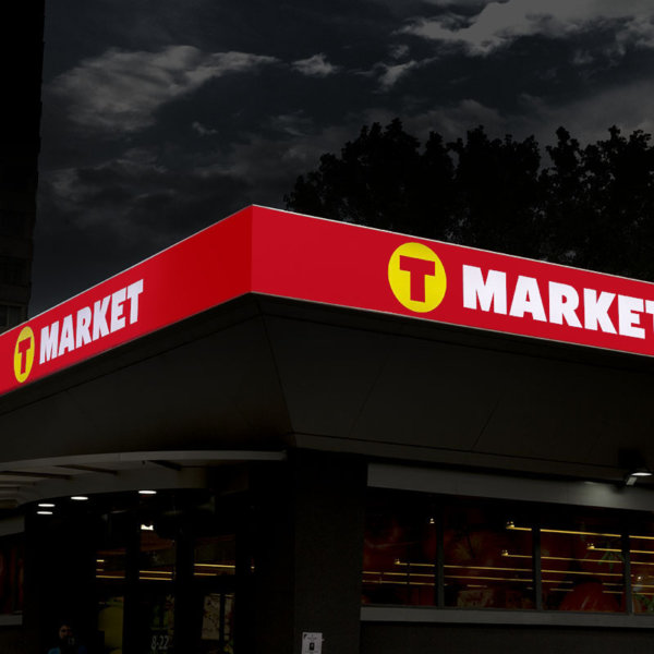 Sign with LED lighting G.O.Q. LED for T-market Sofia Dianabad Sign with LED lighting G.O.Q. LED for T-market Sofia Dianabad