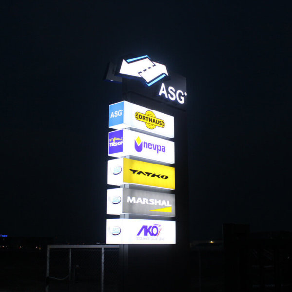 Illumination advertising totem ASG, Plovdiv Illumination advertising totem ASG, Plovdiv