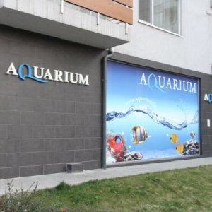 Надпис по фасадата на магазин Aquarium София