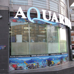 Aquarium София с надписи от обемни букви