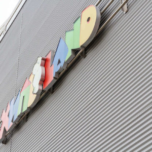 Channel letters with aluminum returns and flexible substrate face Channel letters with aluminum returns and flexible substrate face