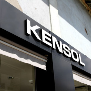 Shop Kensol with illuminated channel letters in Veliko Turnovo