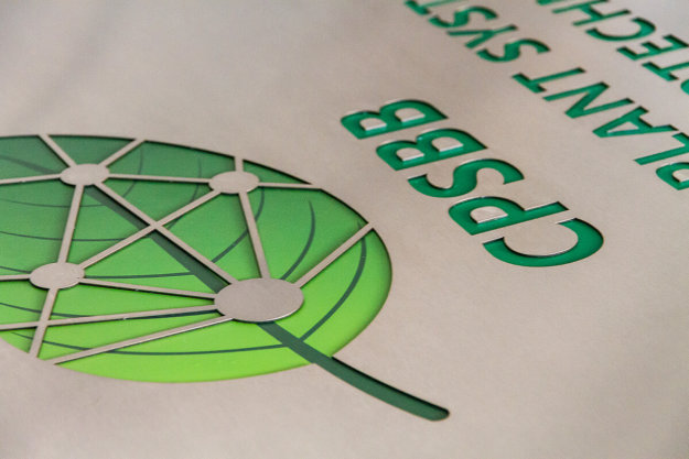 Elegant inox sign for Biological centre CPSBB