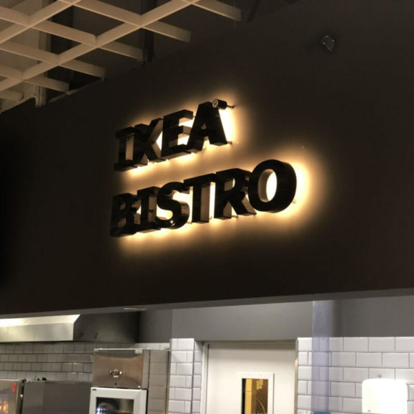 Illuminated channel letters IKEA BISTRO