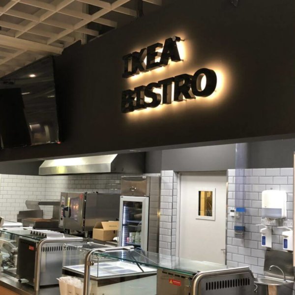 IKEA BISTRO with new illuminated channel letters