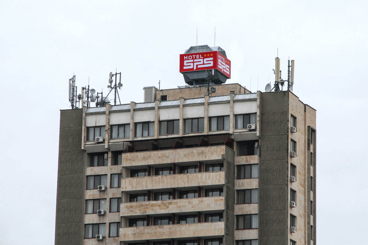 Illuminated sign for SPS Hotel roof