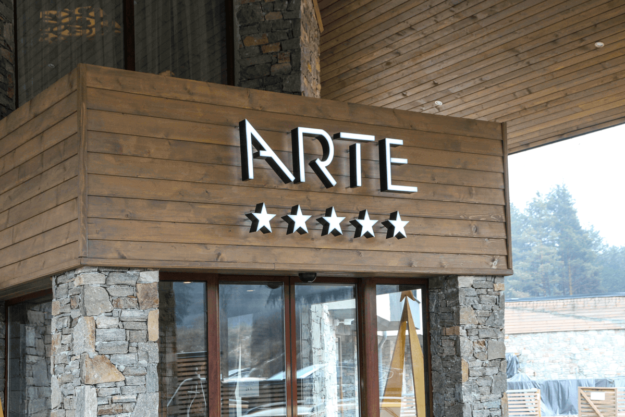 Hotel Arte acrylic channel letters with LED illumination