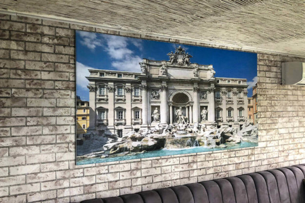 Textile lightbox for Restaurant Ribarnika