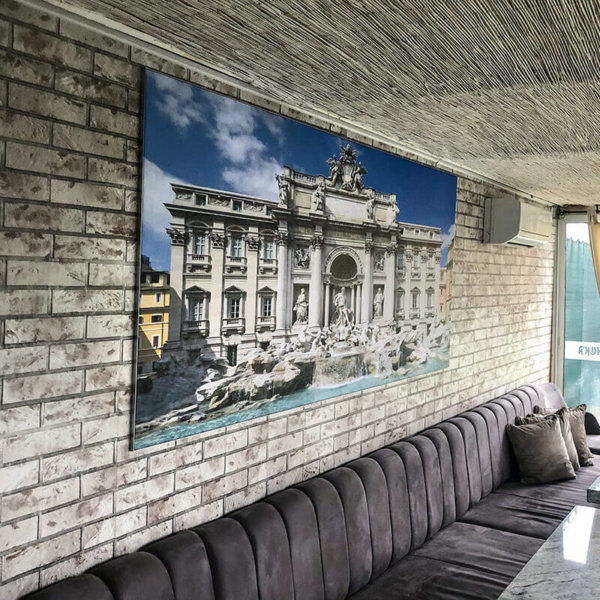 Textile lightbox for Restaurant Ribarnika