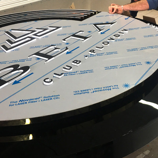 Illuminated inox letters with LED lightening