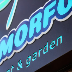 Illuminated embossed letters for Metamorfosi