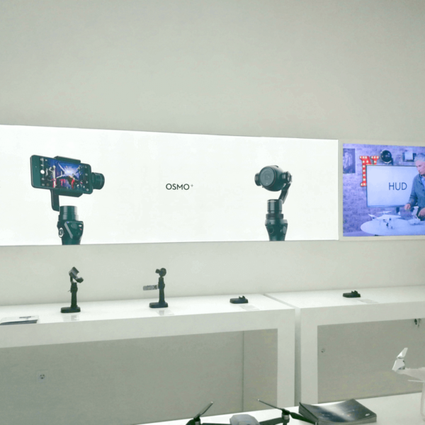Attractive illuminated signage for DJI stores Attractive illuminated signage for DJI stores