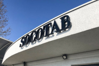 Channel letters from black acrylic Socotab