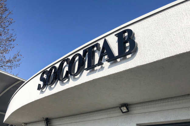 Channel letters from black acrylic Socotab