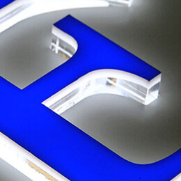 Plexiglass embedded letters