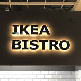 Back-lit channel letters for Ikea Bistro
