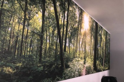 Ефектна и качествена текстилна табела за Застрахователен офис Абакус Брокер