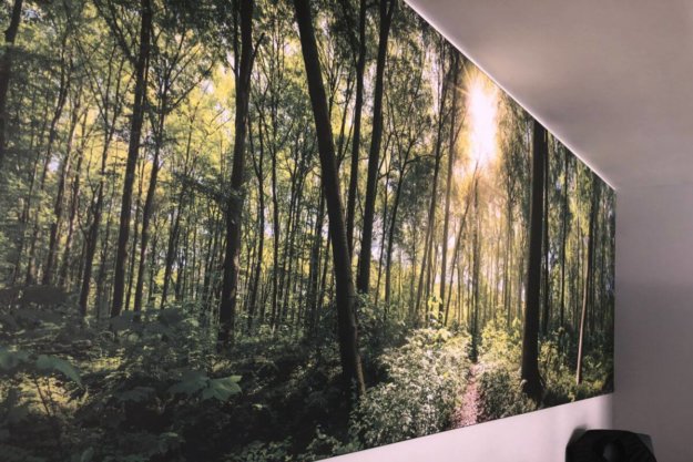 Attractive and high-quality textile sign for Insurance company Abakus Broker