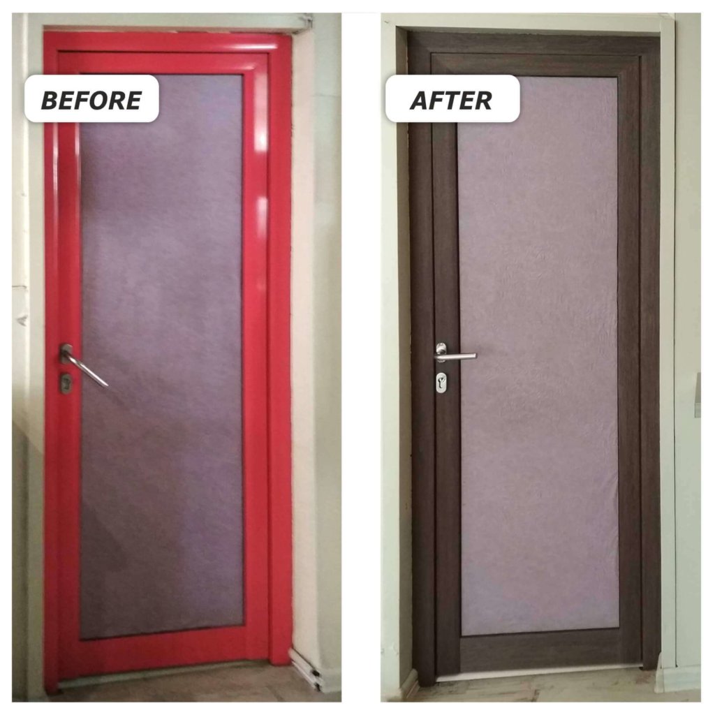 Wrapped vinyl doors - Before and After