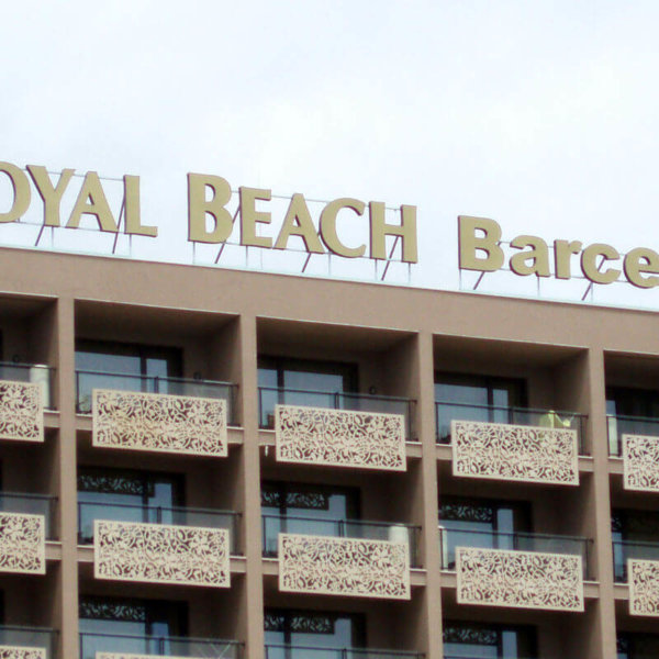 Illuminated countercurrent channel letters for complex in Sunny Beach Royal beach Barcelo Illuminated countercurrent channel letters for complex in Sunny Beach Royal beach Barcelo
