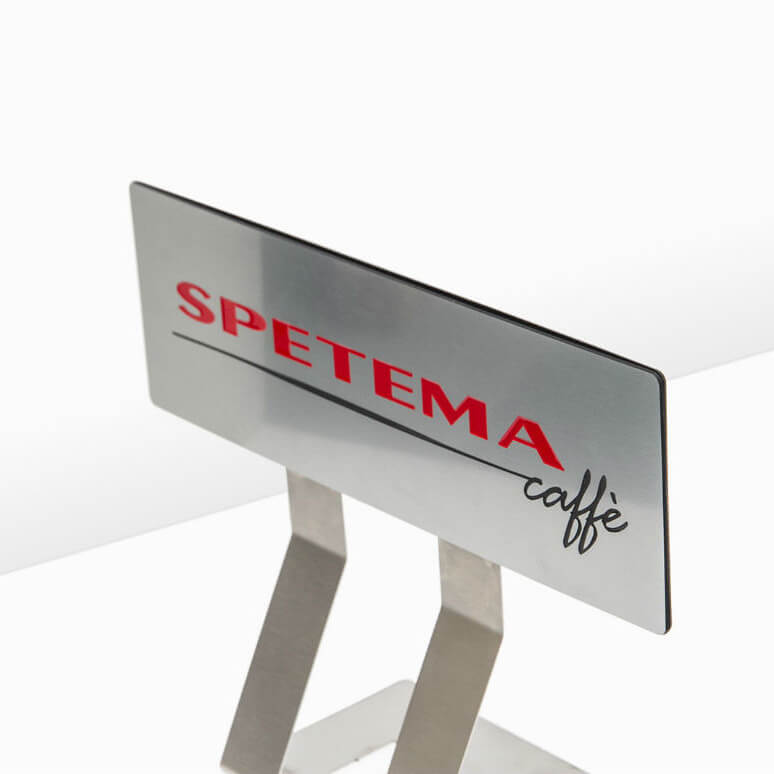 Stand interior sign for coffee Spetema