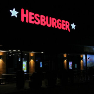 Acrylic channel letters, Hesburger Sofia