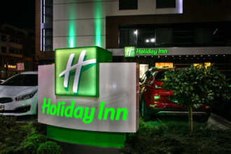 Illuminated totem for Holiday Inn, Plovdiv