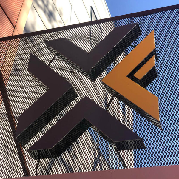 Outdoor advertisement for Xfit fitness hall, Plovdiv