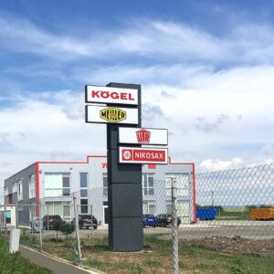 Advertising totem – Unitrailer Advertising totem with illuminated signs - Unitrailer, Burgas