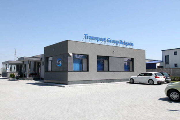 Transport Group Bulgaria - illuminated channel letters for GV Logistics's building