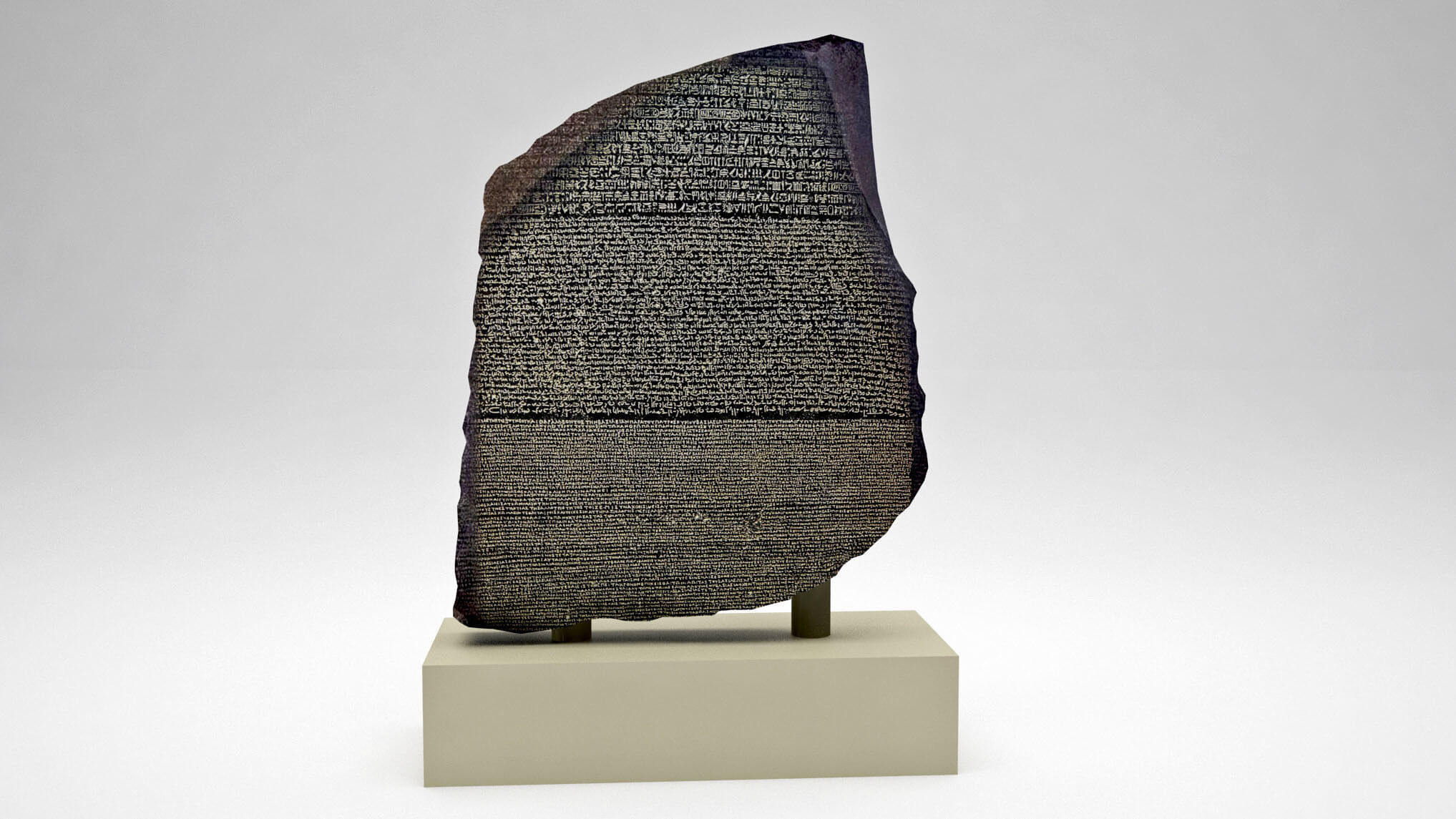 The rosette stone that helped translate Egyptian hieroglyphs