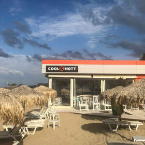 Illuminated composite panel sign for Cool&Hott Illuminated composite panel sign for Cool&Hott, St Vlas