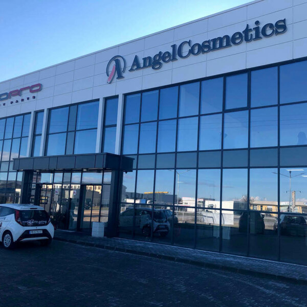 Illuminated channel letters Angel Cosmetics, Plovdiv Illuminated channel letters and logo Angel Cosmetics, Plovdiv